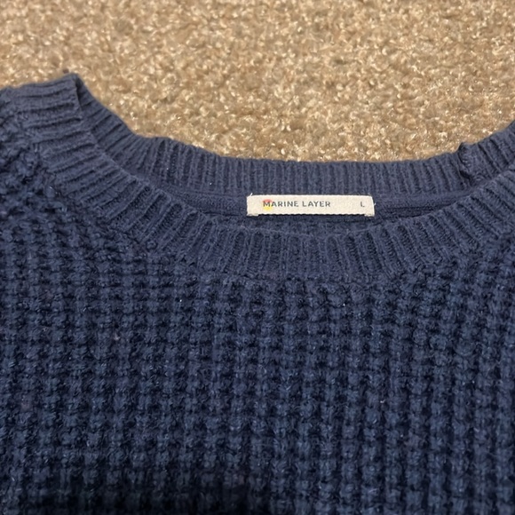 Marine Layer Women’s Blue Large Crew Neck Sweater - Picture 2 of 8